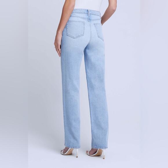 L’Agence Jones Ultra High Rise Stovepipe Cotton Denim Jeans Fontana Wash Size 28 - Picture 5 of 8